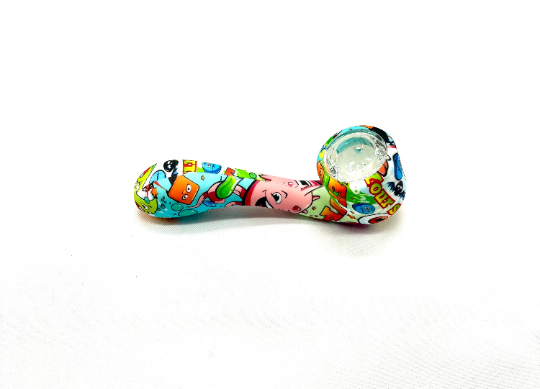 Discreet Heavy Silicone Pipe Tobacco Smoking Bowl Smoke Pipes- Glass Bowl