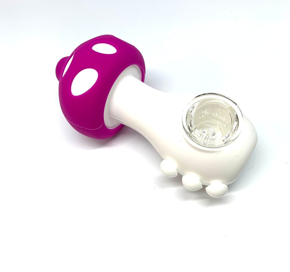 Discreet Mushroom Heavy Silicone Pipe Tobacco Smoking Bowl Smoke Pipes