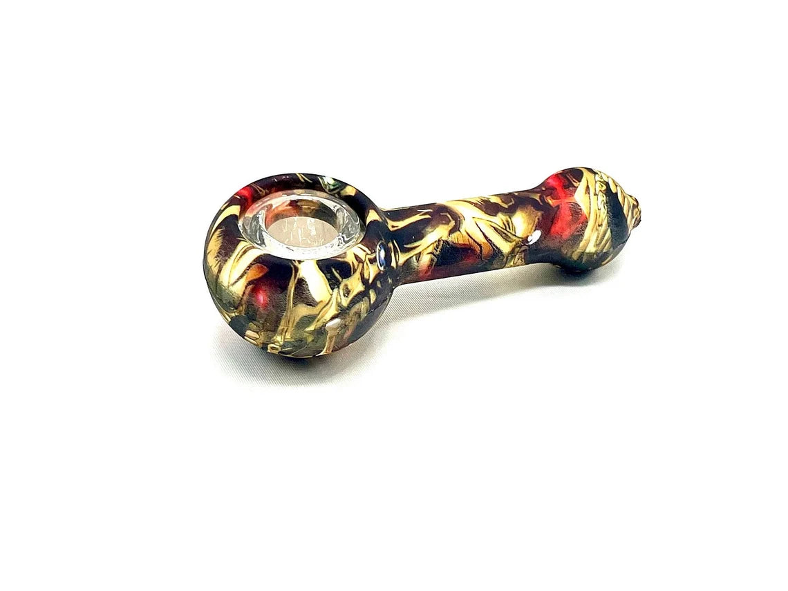 Discreet Heavy Silicone Pipe Tobacco Smoking Bowl Smoke Pipes- Glass Bowl