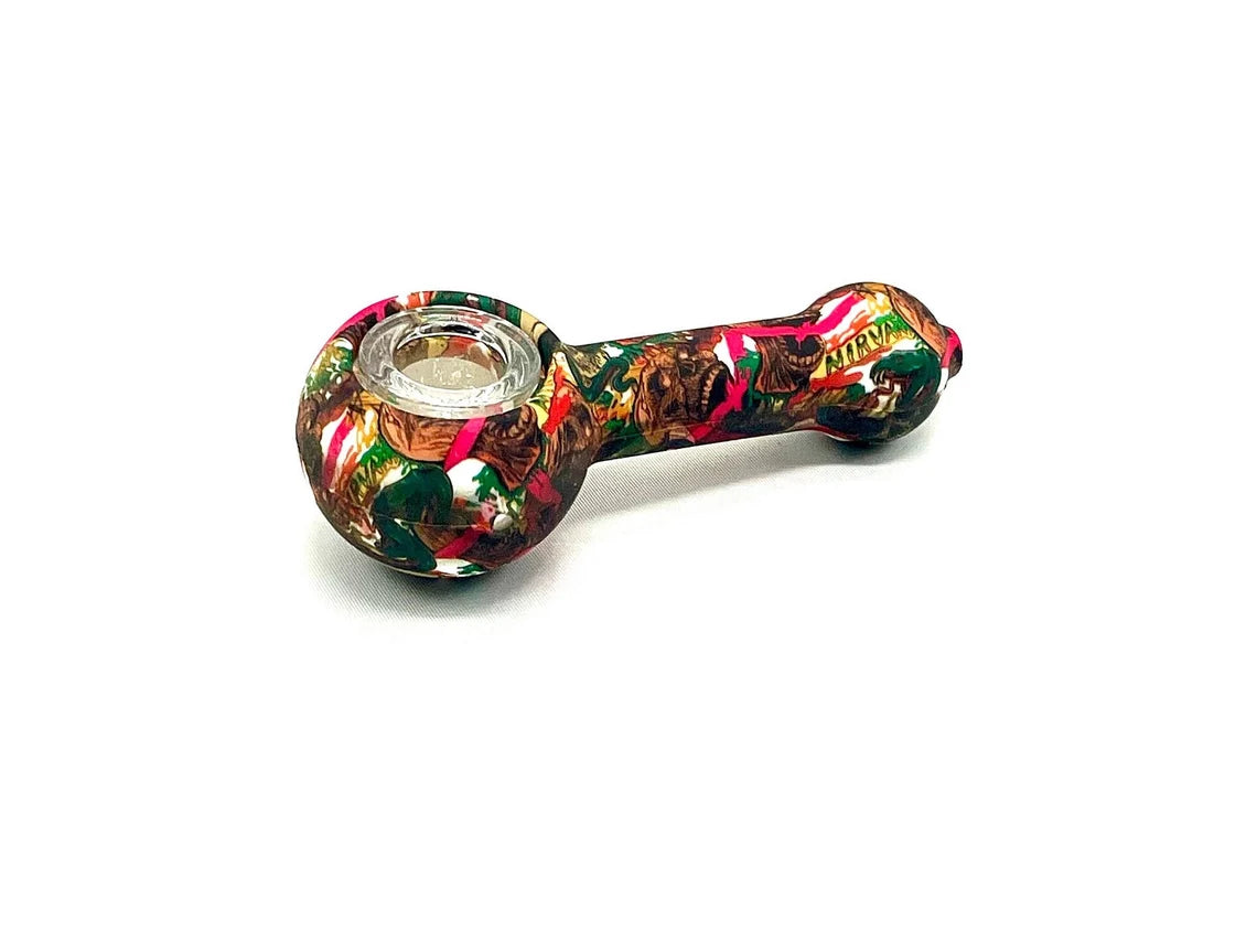 Discreet Heavy Silicone Pipe Tobacco Smoking Bowl Smoke Pipes- Glass Bowl