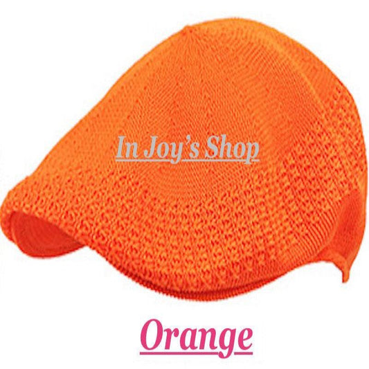 Newsboy Classic Mesh Ivy Newsboy Ivy Crochet Driving Golf Cap Hat (Orange Large) - In Joy's Shops