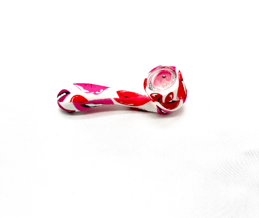Discreet Heavy Silicone Pipe Tobacco Smoking Bowl Smoke Pipes- Glass Bowl