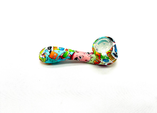 Discreet Heavy Silicone Pipe Tobacco Smoking Bowl Smoke Pipes- Glass Bowl