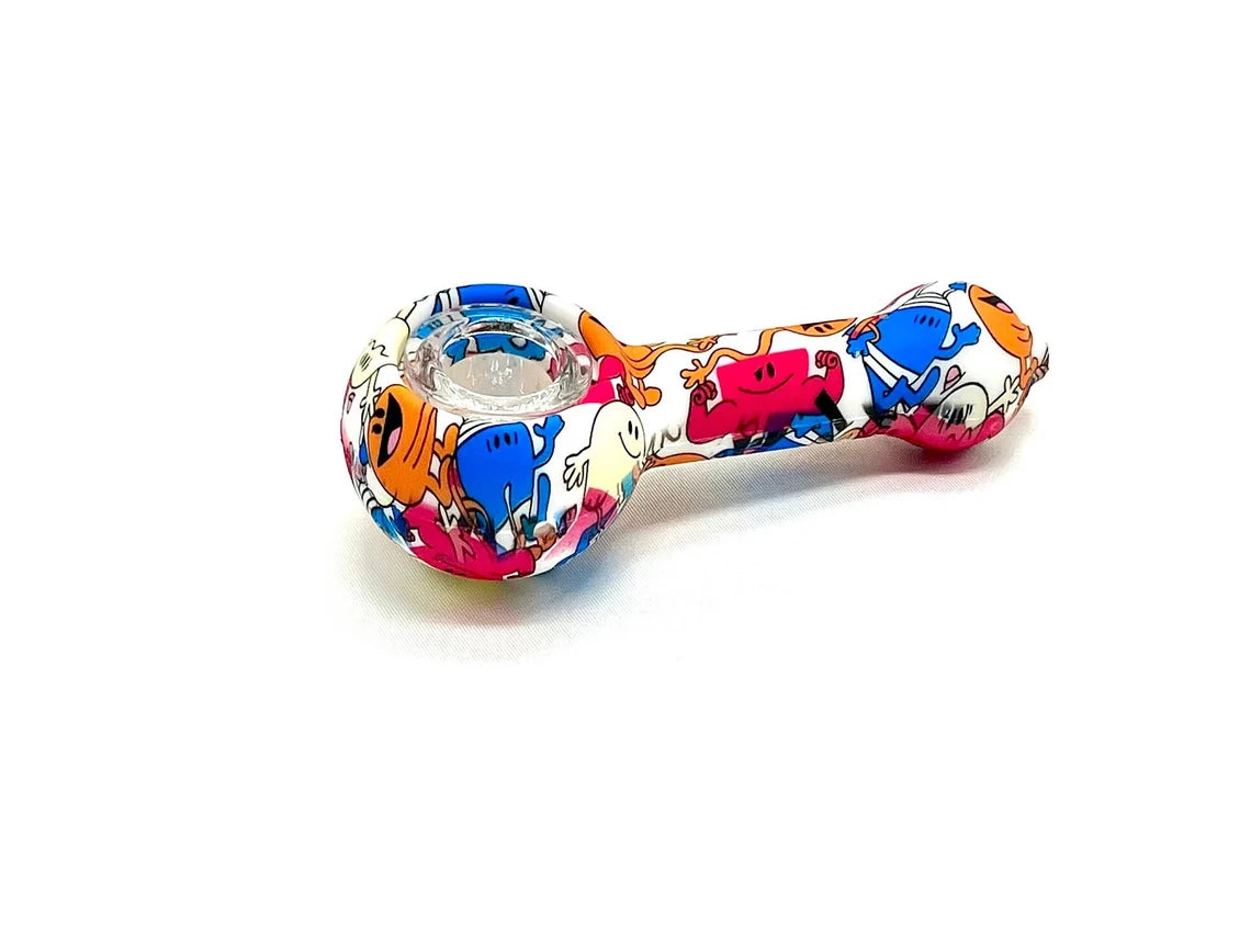 Discreet Heavy Silicone Pipe Tobacco Smoking Bowl Smoke Pipes- Glass Bowl