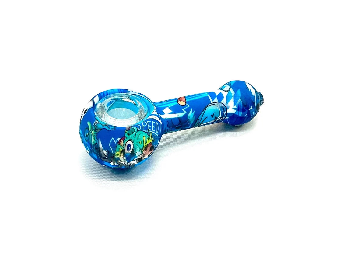 Discreet Heavy Silicone Pipe Tobacco Smoking Bowl Smoke Pipes- Glass Bowl