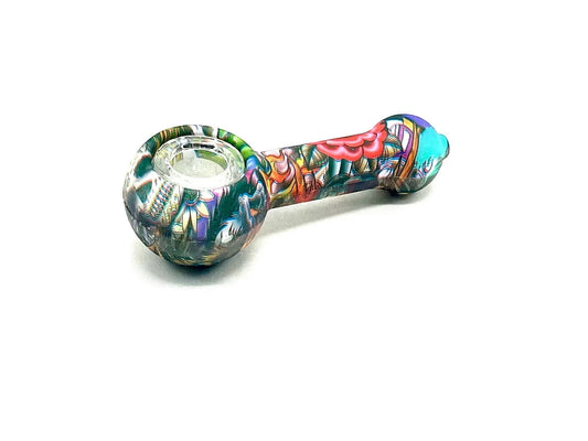 Discreet Heavy Silicone Pipe Tobacco Smoking Bowl Smoke Pipes- Glass Bowl