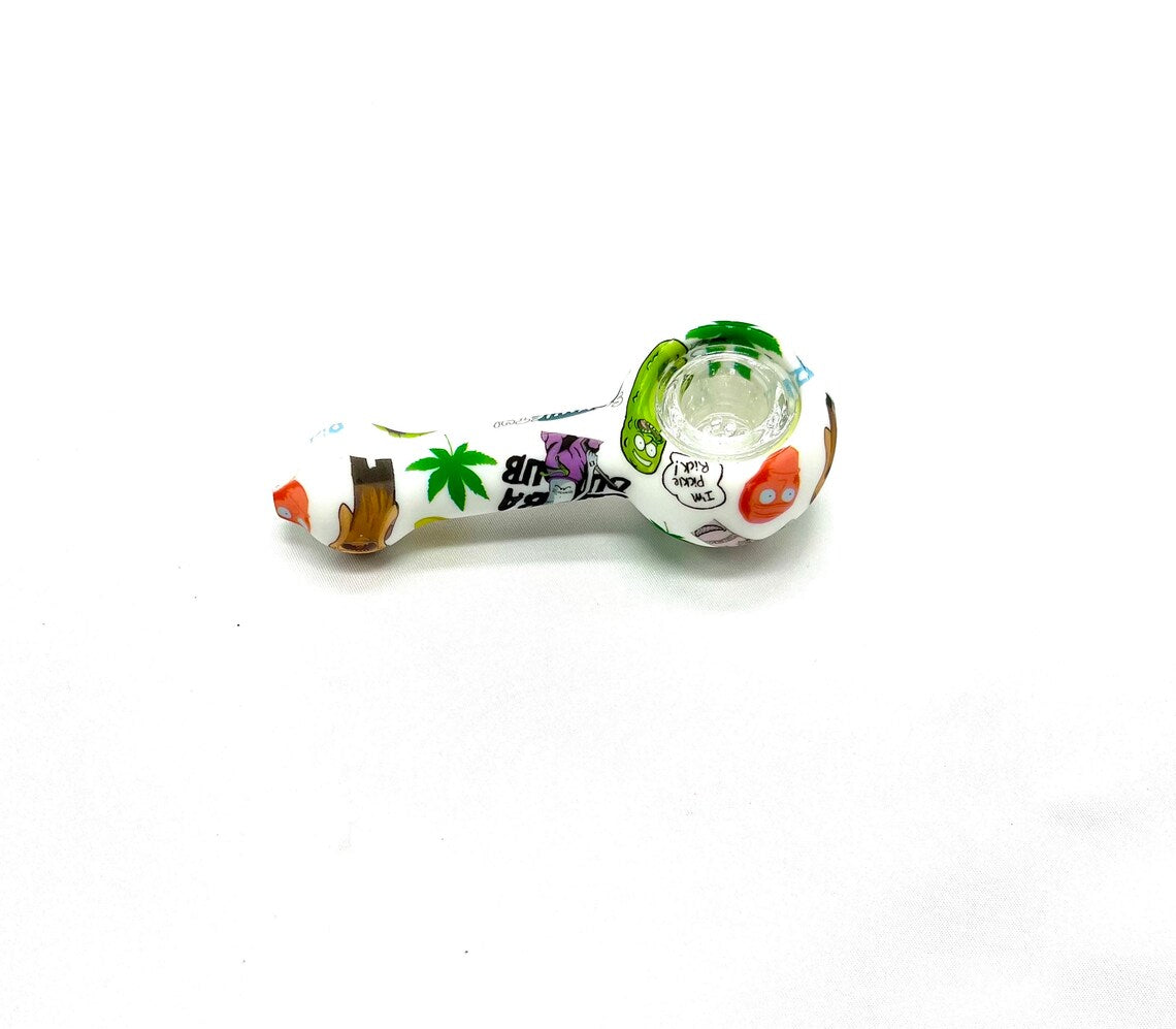 Discreet Heavy Silicone Pipe Tobacco Smoking Bowl Smoke Pipes- Glass Bowl