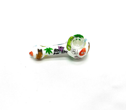 Discreet Heavy Silicone Pipe Tobacco Smoking Bowl Smoke Pipes- Glass Bowl