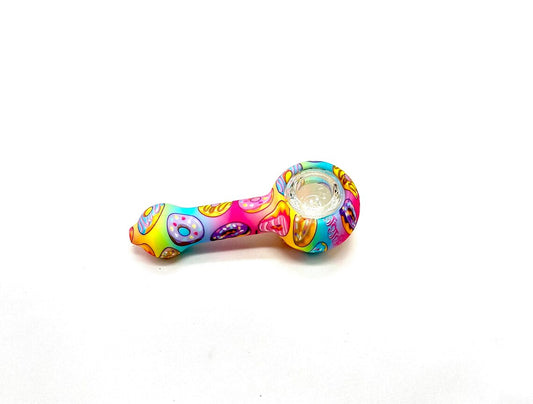 Discreet Heavy Silicone Pipe Tobacco Smoking Bowl Smoke Pipes- Glass Bowl