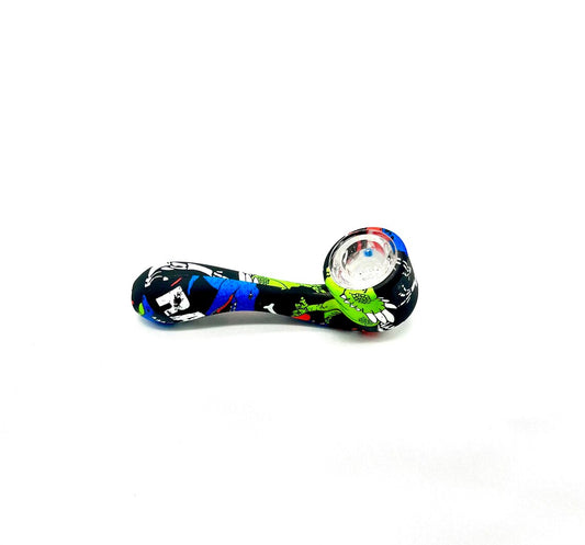 Discreet Heavy Silicone Pipe Tobacco Smoking Bowl Smoke Pipes- Glass Bowl