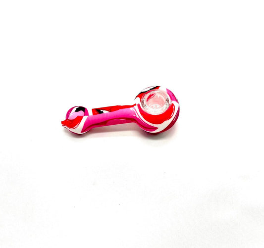 Discreet Heavy Silicone Pipe Tobacco Smoking Bowl Smoke Pipes- Glass Bowl