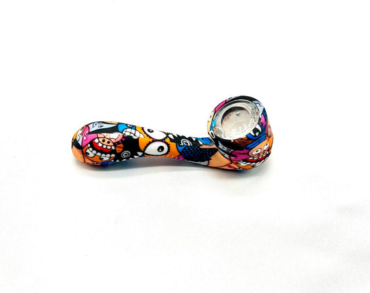 Discreet Heavy Silicone Pipe Tobacco Smoking Bowl Smoke Pipes- Glass Bowl