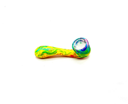 Discreet Heavy Silicone Pipe Tobacco Smoking Bowl Smoke Pipes- Glass Bowl