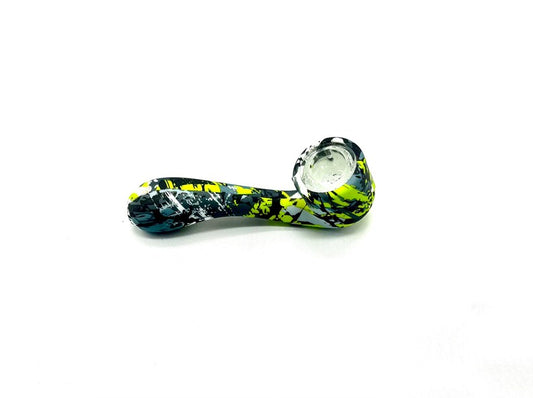 Discreet Heavy Silicone Pipe Tobacco Smoking Bowl Smoke Pipes- Glass Bowl