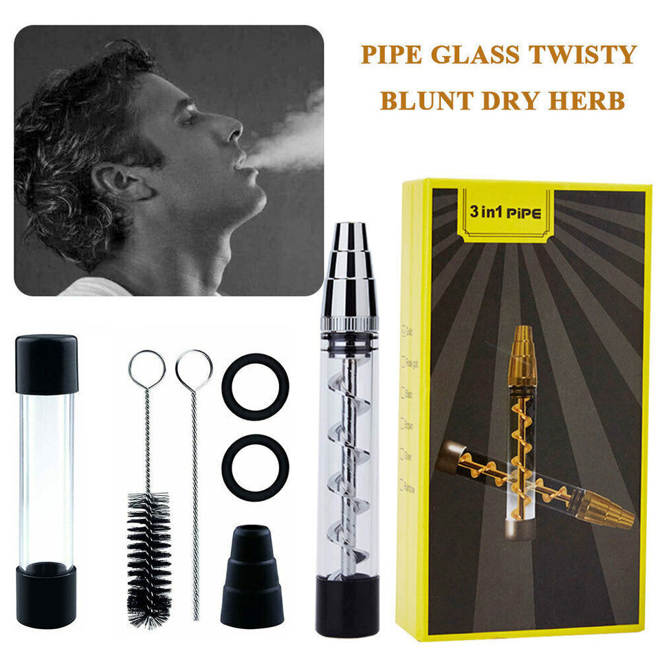 Discreet Heavy Metal Pipe Tobacco Smoking Bowl Smoke Pipes 3in1 Twisty