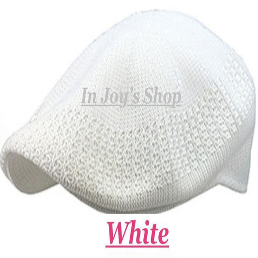 Newsboy Classic Mesh Ivy Newsboy Ivy Crochet Driving Golf Cap Hat (White Large) - In Joy's Shops