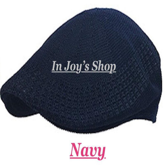 Newsboy Classic Mesh Ivy Newsboy Ivy Crochet Driving Golf Cap Hat (Navy Large) - In Joy's Shops