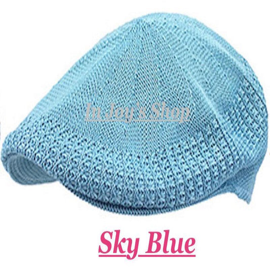 Newsboy Classic Mesh Ivy Newsboy Ivy Crochet Driving Golf Cap Hat (Sky Blue X-Large) - In Joy's Shops